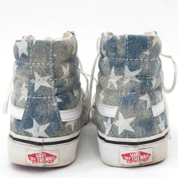 Vans SK8-Hi Tapered Denim Destroy Star Print Sneaker Size Women's 5.5 Men's 4 - Picture 4 of 10